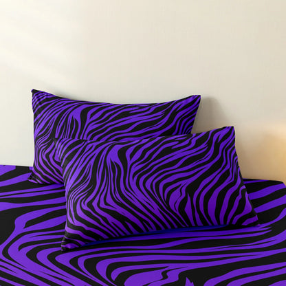 3pcs Bedding Set Rose Red Zebra Print Leopard Print Digital Print Duvet Cover Set, Digital Print, Suitable for Family Hotel Dormitory