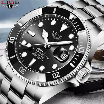 Montre pour homme LIGE – Chronographe à quartz, étanche, style décontracté et professionnel, accessoire de mode de luxe d'une grande marque.