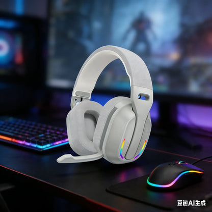 Wireless Headset B500 RGB Noise Cancelling Gaming Headphones 60H Playtime BTV5.4 & HD Sound Stereo Music Game Earphone
