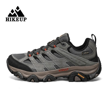 HIKEUP Hiking Shoes for Men, Designer Climbing Trekking Sneakers, Leather Outdoor Sports Work Shoes, Running Shoes