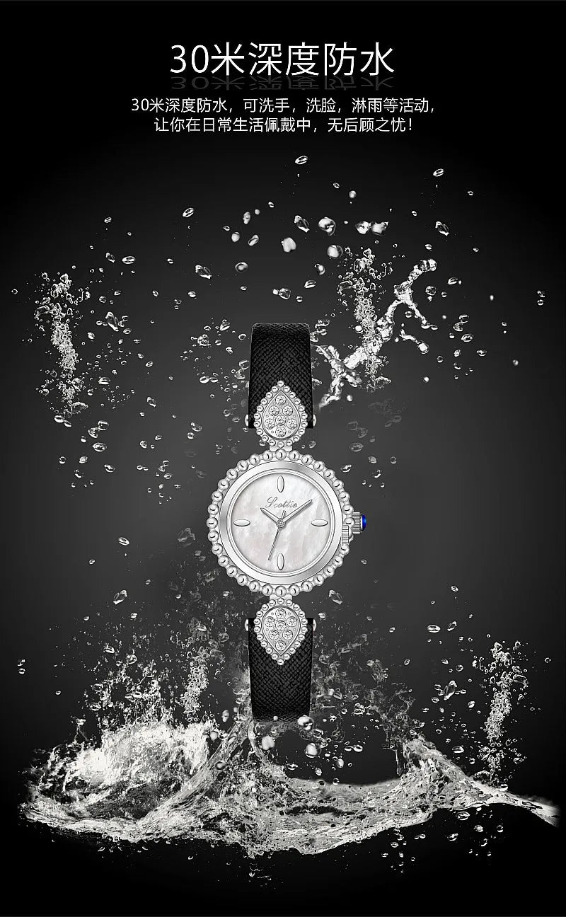 UTHAI Women Watch Light Luxury Brand Shell Faced Diamond Watches Waterproof Leather Strap Ladies Fashion Quartz Wristwatch gift