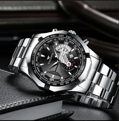 BINBOND Orginal Quartz Wristwatches For Men Luxury Luminous Waterproof Auto Date Men's Watch Stainless Steel Reloj Free Ship