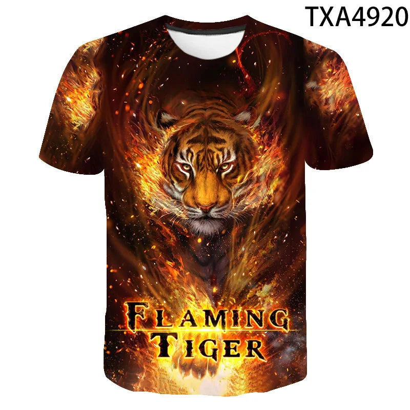2020 New Tiger 3D T Shirt Men Women Children Summer Fashion Short Sleeve Printed Animal T-Shirt Cool Tops Tees Boy Girl Clothing