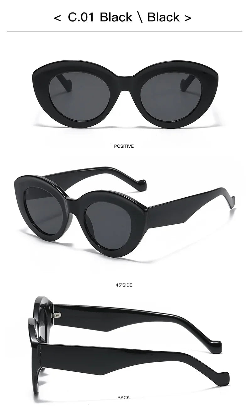 JNPCXI Ochelari de soare pentru femei, model „Cat Eye” supradimensionat, la modă, cu dungi verzi, stil retro, protecție UV400; ochelari de soare ovali pentru bărbați, la modă