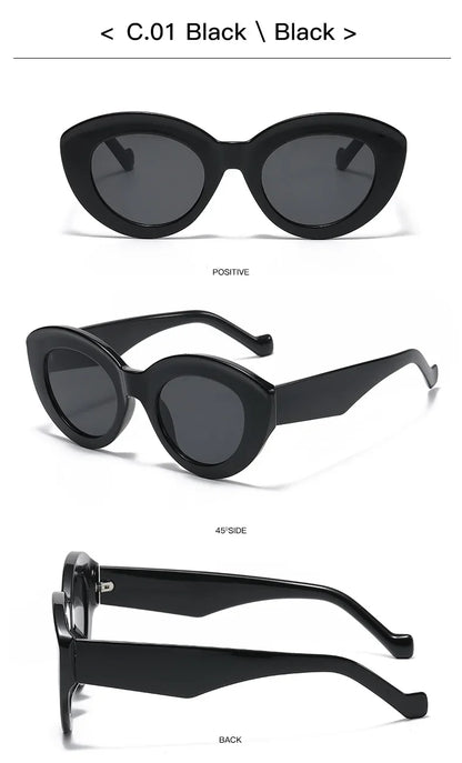 JNPCXI Ochelari de soare pentru femei, model „Cat Eye” supradimensionat, la modă, cu dungi verzi, stil retro, protecție UV400; ochelari de soare ovali pentru bărbați, la modă