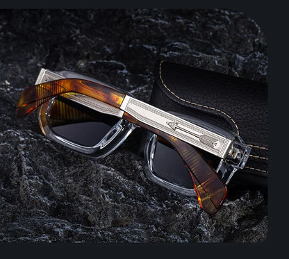 Ochelari de soare polarizați, pătrați, în stil punk, pentru bărbați, de marcă de lux, clasici, dreptunghiulari, cu protecție UV400, pentru șofat, la modă, pentru activități în aer liber