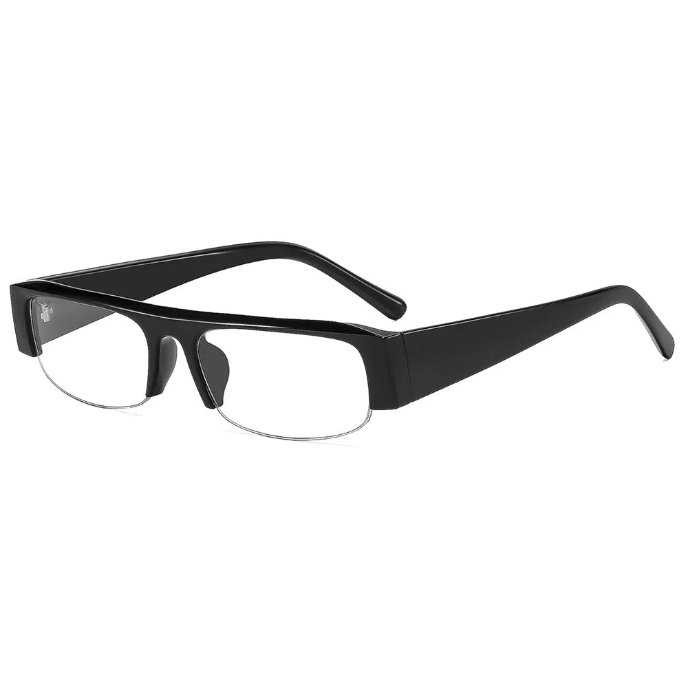 ochelari de soare vintage, mici, dreptunghiulari, cu jumătate de ramă, negri, cu lentile în degrade leopard, pentru femei, ochelari de soare la modă pentru condus