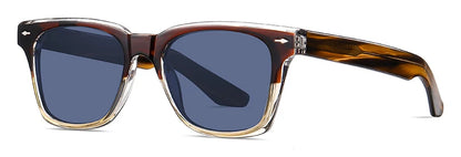 Ochelari de soare polarizați retro Swanwick TR90 pentru bărbați, ochelari de soare pătrați din acetat pentru femei, unisex, UV400, gri-negru, stil european