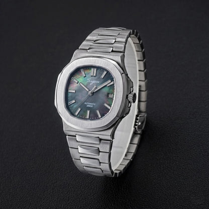 Orologio da uomo Sugess automatico meccanico, movimento Miyota 9015, quadrante MOP, luminoso, impermeabile 5bar, bracciale di lusso S466