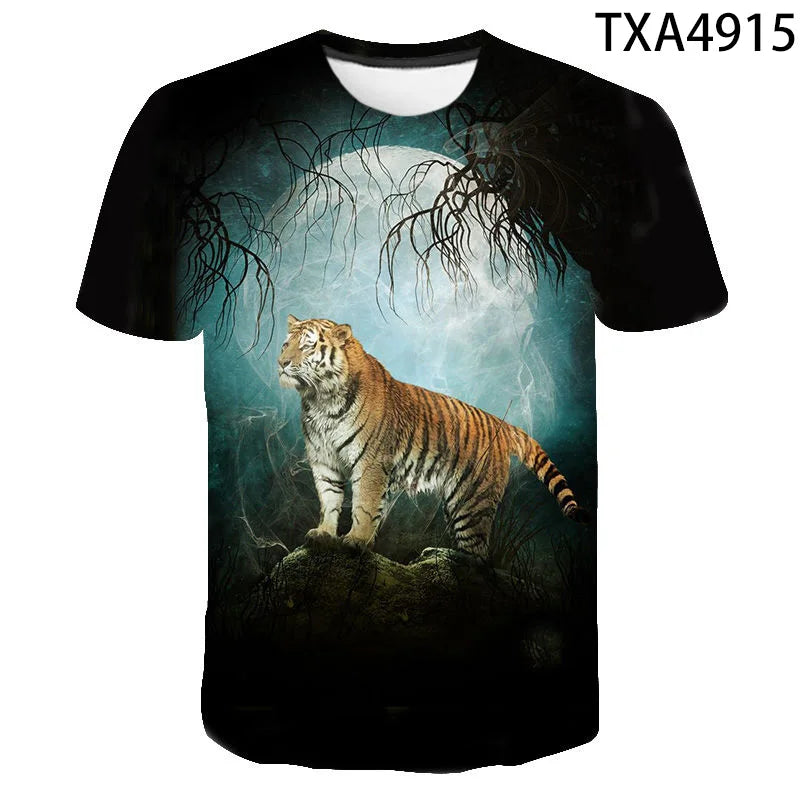 2020 New Tiger 3D T Shirt Men Women Children Summer Fashion Short Sleeve Printed Animal T-Shirt Cool Tops Tees Boy Girl Clothing