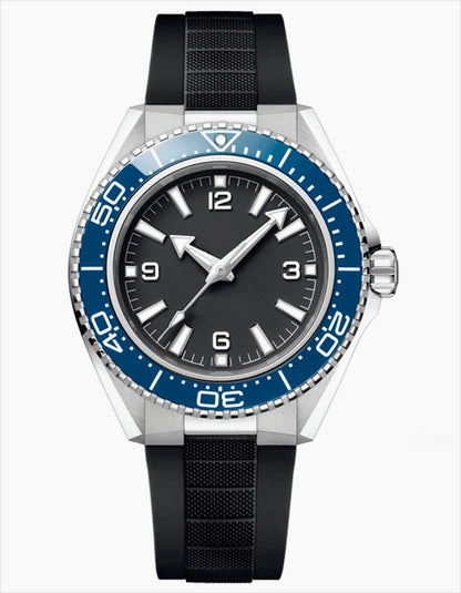 Customized Luxury Mens Sports Black Blue Ceramic Bezel Automatic Mechanical Watch Stainless Steel Orange Rubber Watches 42mm