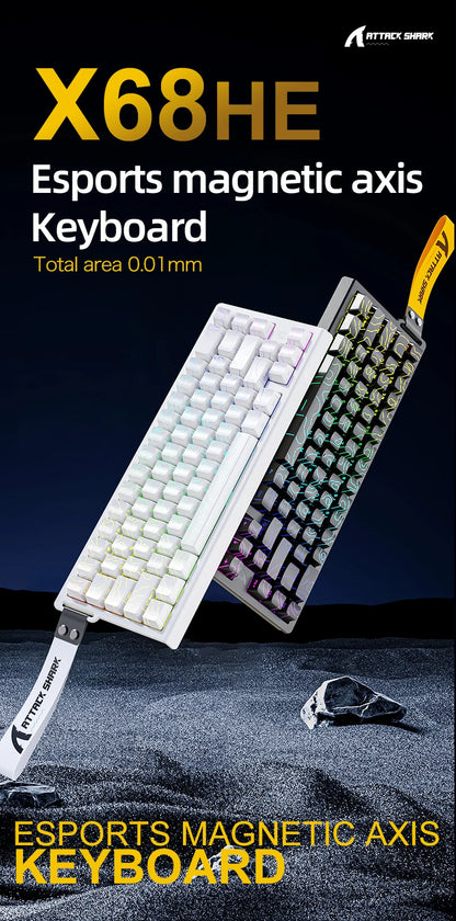 Magnetic Switch Keyboard ATTACK SHARK X68HE X68PRO HE and FREEWOLF F68 Wired F68Pro Wireless for Pro Gaming 0.01mm Rapid Trigg