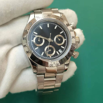 Sapphire Crystal Men`s Watch Beat Quartz Chronograph 50M Waterproof Swimming bussness Watches Men 316L Clock