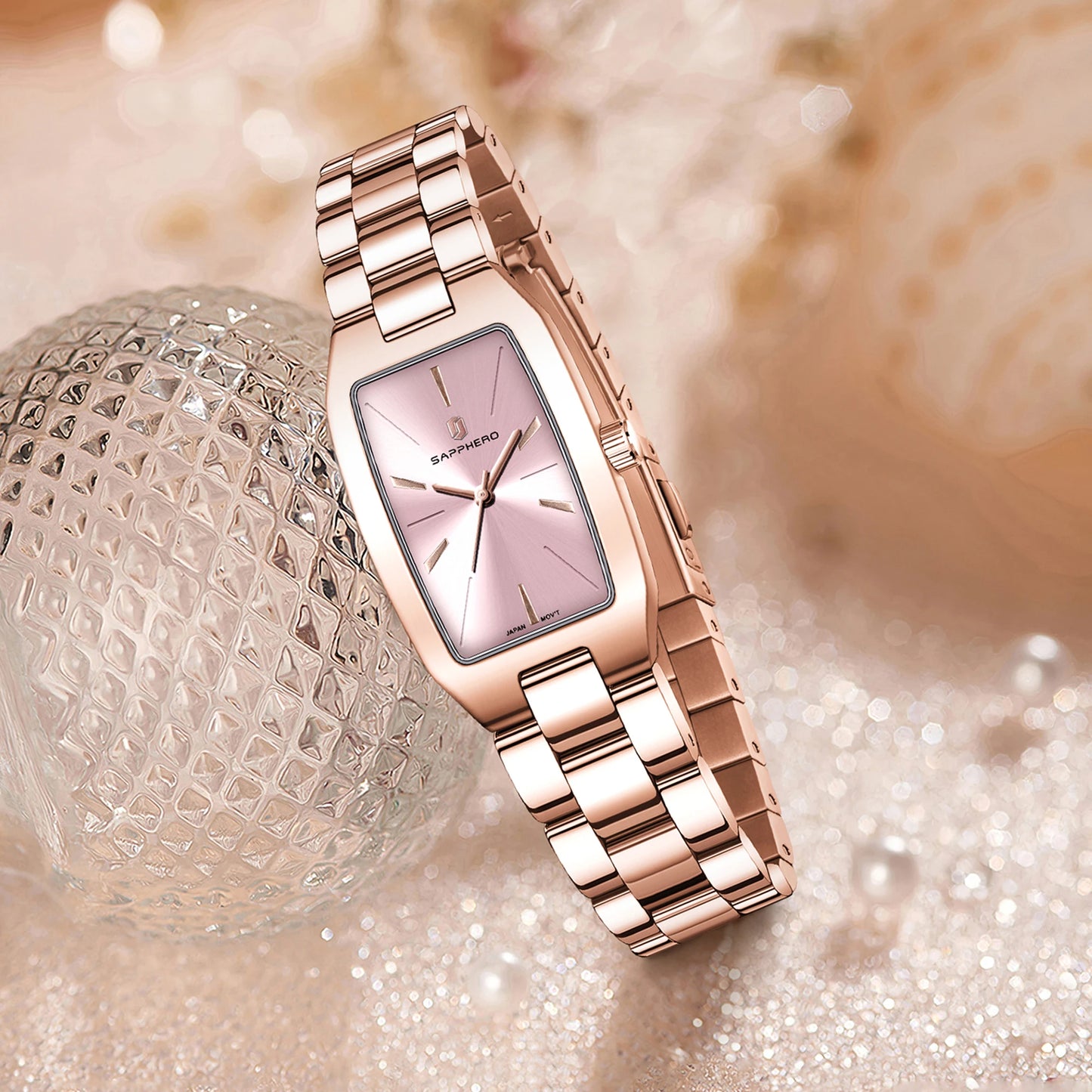 SAPPHEROLuxury Women's Watch Stainless Steel Strap Waterproof Watch Ultra-thin Dial  Fashion Simple Women's Watch Accurate Watch