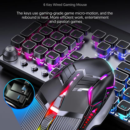 3200DPI Ergonomic Wired Gaming Mouse USB Computer Mouse Gaming RGB Backlit Gamer Mouse 6 Button LED Silent Mice for PC Laptop
