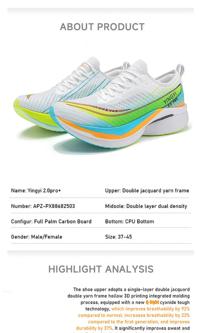 2025 IRUNSVAN SHADOW WING 2.0 PRO Sapatilhas de Corrida Desportivas de Maratona com Amortecimento Air Cushion, Placa de Carbono, Trail Running, Leves