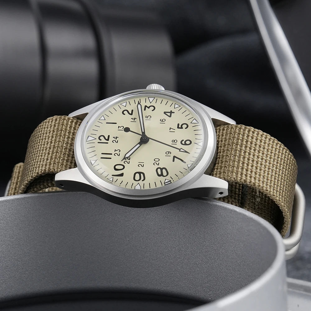 Militado ML07 Quartz Watches VH31/Miyota 2035 Movement Domed Sapphire Crystal Military Watch 100m Waterproof Luminous Mens Watch