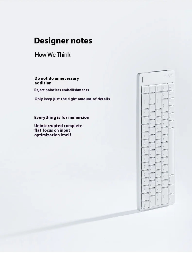 Lofree FLOW2 Mechanische Tastatur fürs Business-Büro, kabellos per Bluetooth und kabelgebunden, leiser und sanfter Klang, kompatibel, geräuscharm, Aluminiumgehäuse