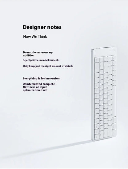 Lofree FLOW2 Mechanische Tastatur fürs Business-Büro, kabellos per Bluetooth und kabelgebunden, leiser und sanfter Klang, kompatibel, geräuscharm, Aluminiumgehäuse