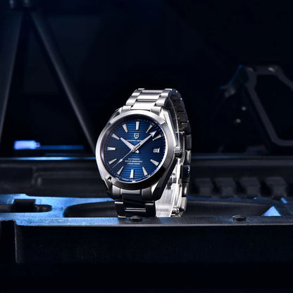 Relógio de luxo para homem PAGANI DESIGN – Modelo automático mecânico (calibre 8215), em aço inoxidável, estanque, com indicador de data e ponteiros luminescentes