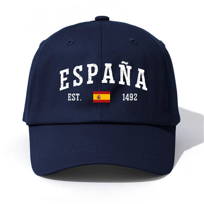1pc ESPANA Print Baseball Cap for Adults,Minimalist Retro Style Casual Soft Adjustable Dad Hat,Perfect As Gift