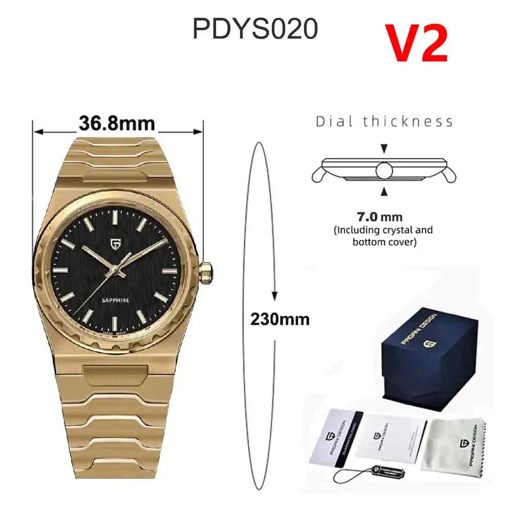 PAGANI DESIGN 2026 new ultra-thin 7mm quartz men's watch stainless steel sapphire 10Bar waterproof C3 upgrade V2 reloj hombre