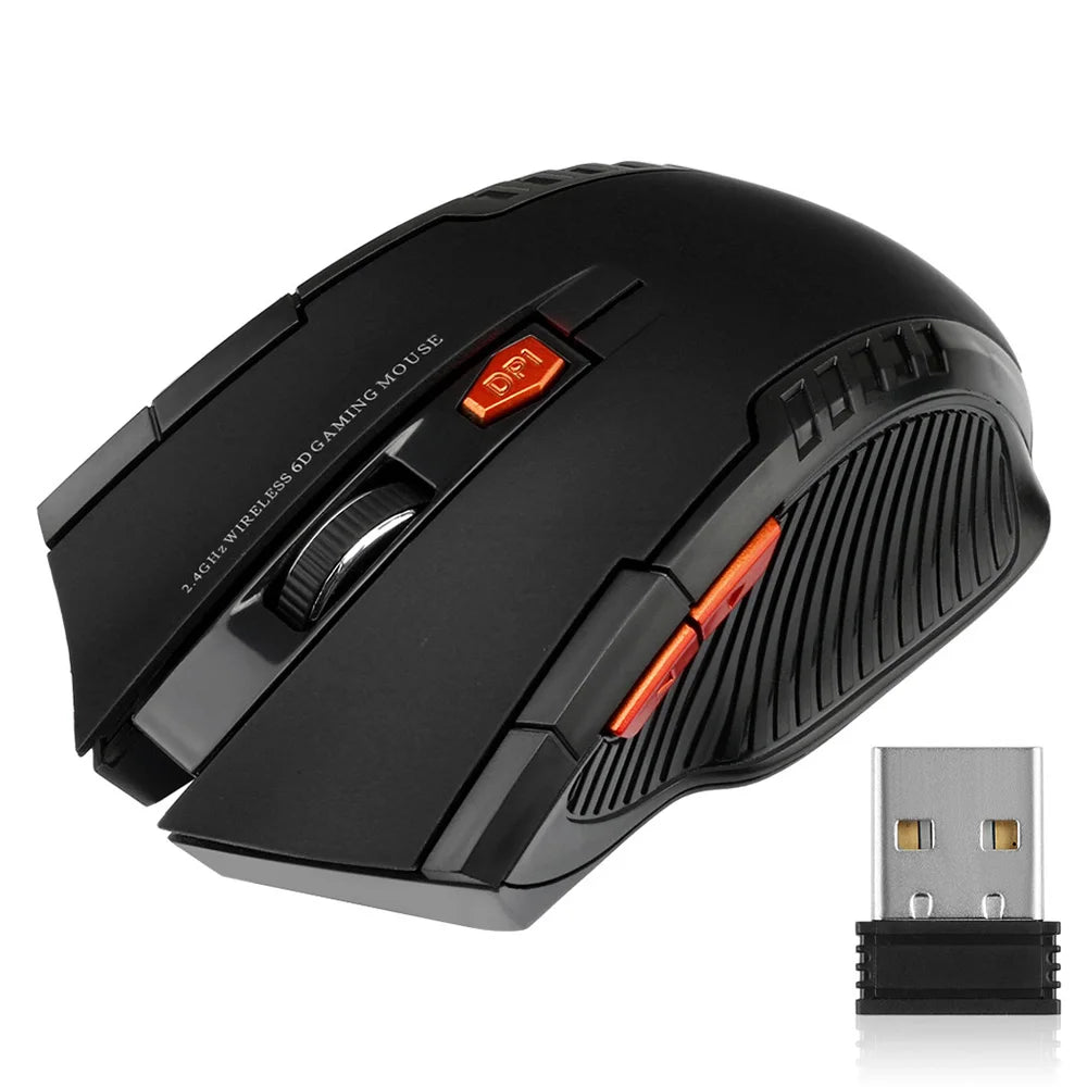 2.4GHz bežični optički gaming miš s USB prijamnikom, 2000DPI, 6 tipki, za računalo i prijenosno računalo