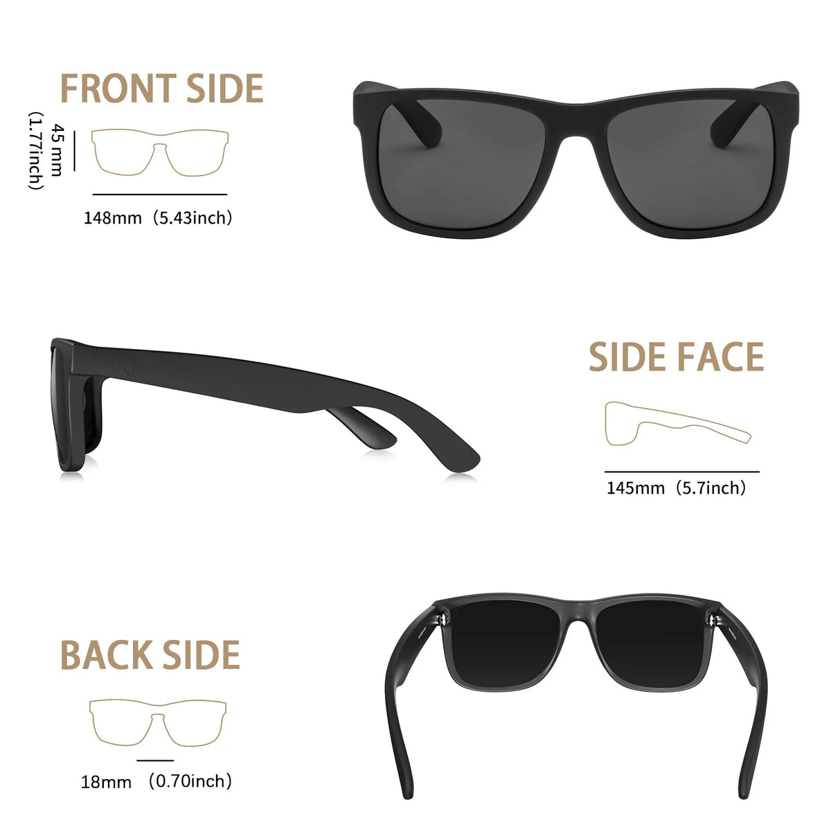 Ochelari de soare polarizați JULI pentru bărbați și femei, ochelari de soare dreptunghiulari, pentru condus, alergat și pescuit, ochelari pentru bărbați, UV400 8806