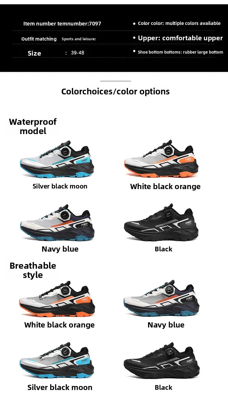 Zapatillas de running para hombre de primavera y verano, calzado de senderismo para exteriores, zapatillas de trail resistentes al desgaste con cierre BOA, transpirables, de estilo deportivo y casual