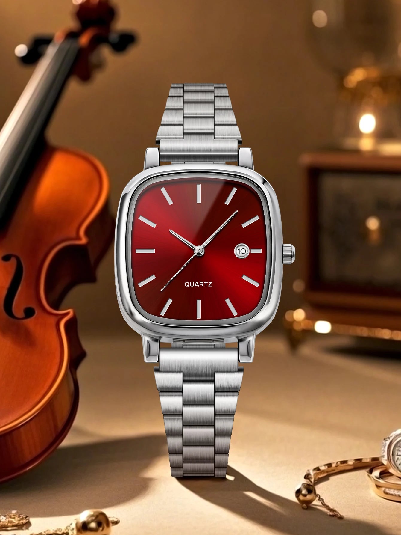 Elegant and fashionable women's watch brand, luxury quartz watch, stainless steel calendar face, couple's women's style