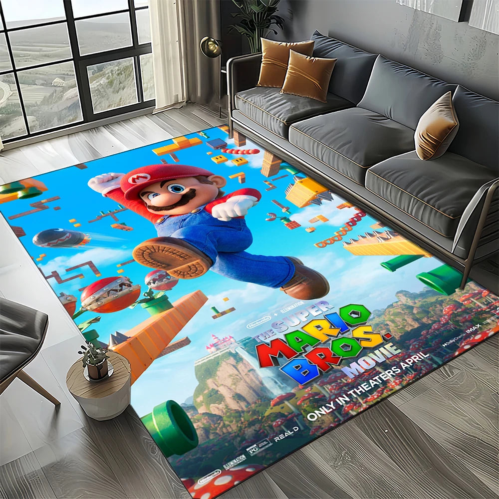 Covor cu motiv retro Mario, covor pentru sufragerie, dormitor, canapea, preș de intrare, decor, covoraș de joacă pentru copii