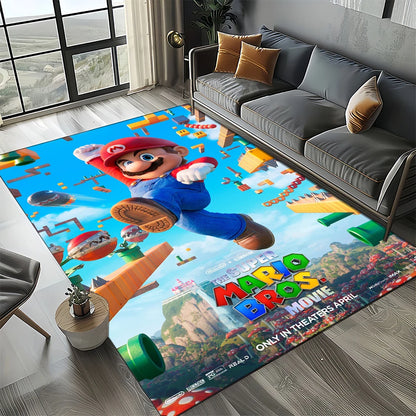 Covor cu motiv retro Mario, covor pentru sufragerie, dormitor, canapea, preș de intrare, decor, covoraș de joacă pentru copii