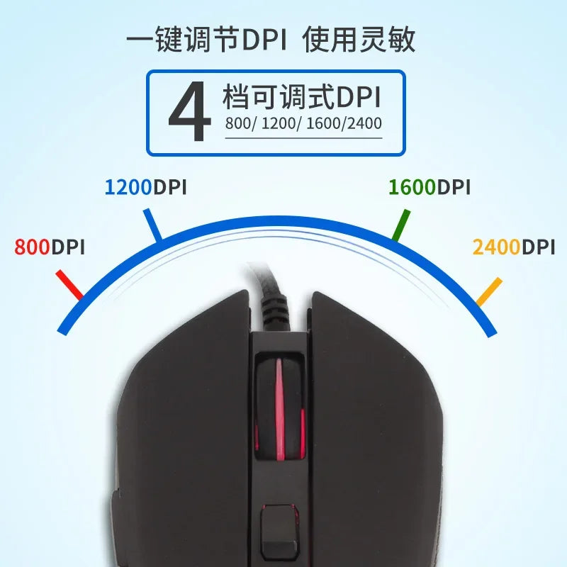 Цветна светеща мишка с USB-C и бутон за заглушаване за лаптоп с Type-C, геймърска мишка