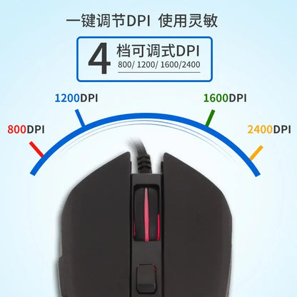 Цветна светеща мишка с USB-C и бутон за заглушаване за лаптоп с Type-C, геймърска мишка