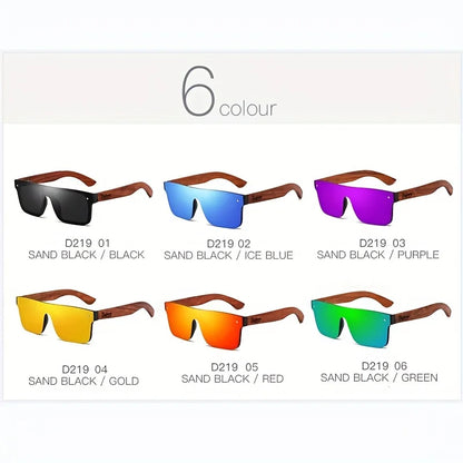 Ochelari de soare DUBERY din lemn, polarizați, cu protecție UV400, pentru bărbați și femei, 6 culori, modelul 219