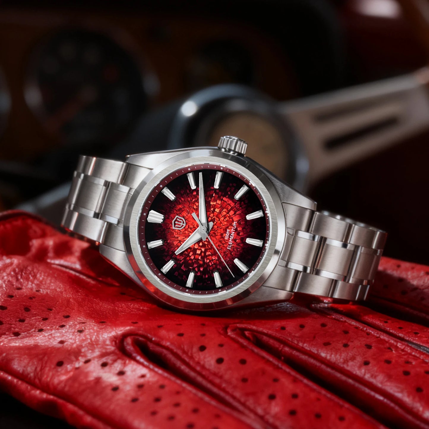 Watchdives WD0003C 38mm Watch VH31 Sweep Seconds Quartz Movement Stainless Steel Watch Elementum Original Design Men Wristwatch