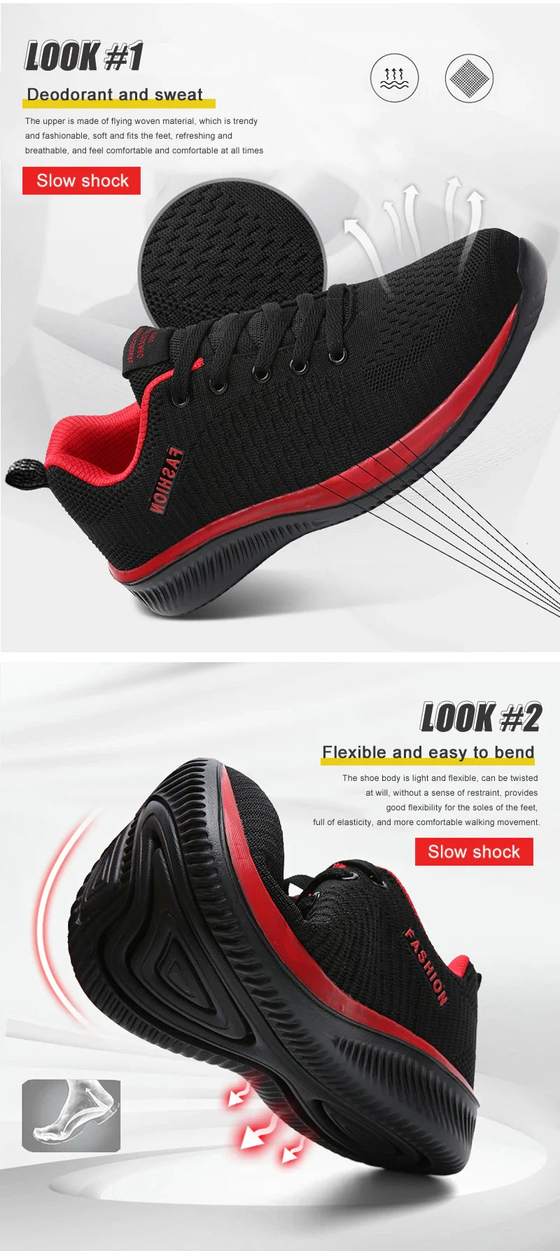 Herr- och dam-sneakers i stickat material, andningsbara sportskor för löpning, promenader och gym