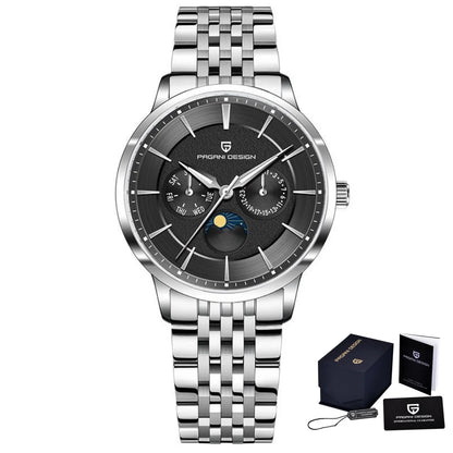 Pagani Design 40mm Multifunctional Men's Quartz Watch Japan Movt Moon Phase 100m Waterproof Sapphire Glass Wristwatches For Man