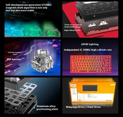 IROK MG75 PRO MG75 Max Magnetic Gaming Mechanical Keyboard RT0.001mm 8K 0.125ms Delay Aluminium RGB Hot Swap Wired Game Keyboard