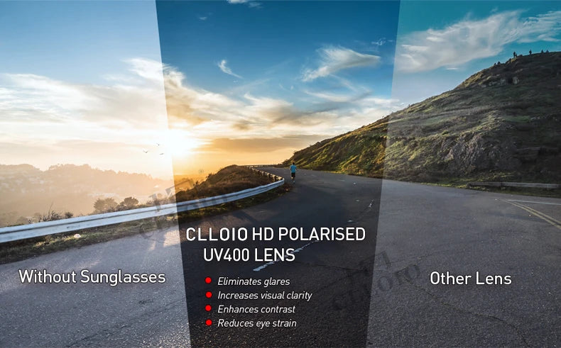Ochelari de soare polarizați pentru bărbați marca CLLOIO, ramă din aluminiu, UV400, anti-orbire, ochelari de soare pentru bărbați, ochelari de condus, fără ramă, Oculos De Sol
