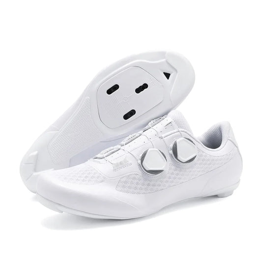 Speed Cycling Sneaker Men's Road Cycling Shoes Cleat Shoes Spd Shoes Cycling Flat Pedal Shoes Man Bike Outdoor Footwear White