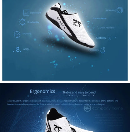 Firmway Professional Taekwondo Shoe for Unisex Soft Sole Kids Kung Fu Comfortable Men Women Tai Chi Karate Shoes White Sneakers