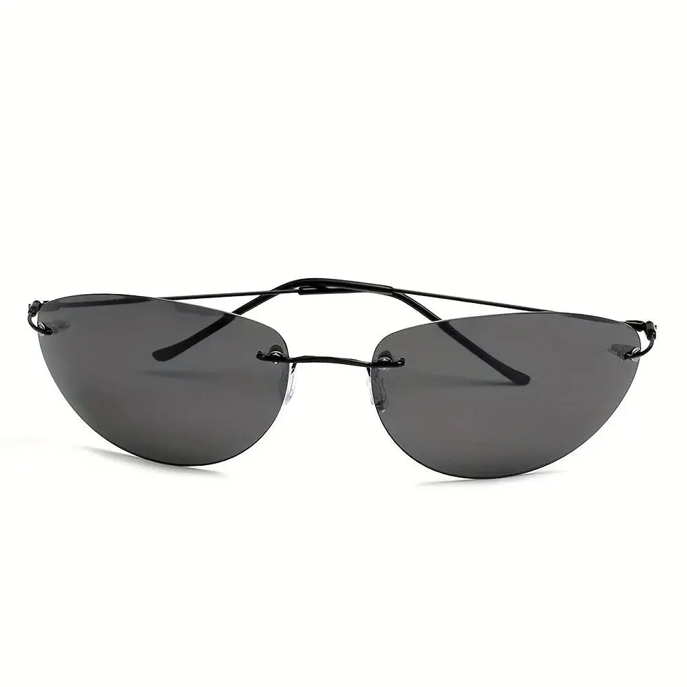 Ochelari de soare polarizați din titan, în stilul Neo din „Matrix”, ultralegeri, fără ramă, pentru bărbați, destinați conducerii, cu design de marcă – Oculos De So