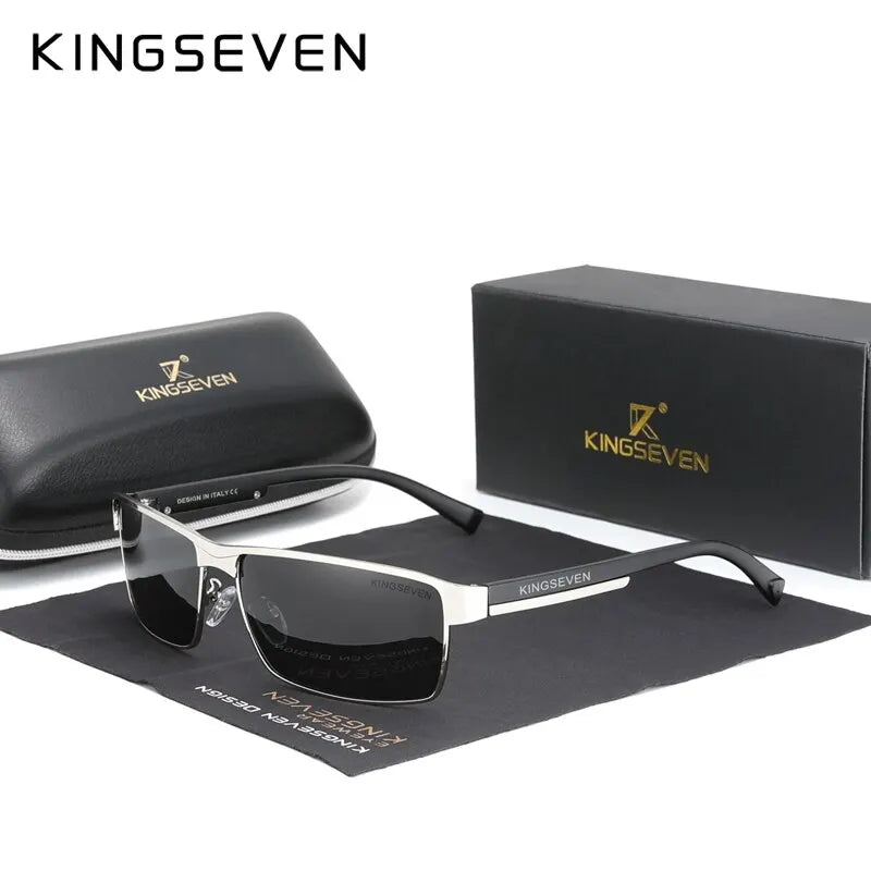 KINGSEVEN Ochelari de soare polarizați fotocromatici pentru bărbați, model pentru femei, ochelari de soare cameleon, UV400, anti-orbire, pentru șofat, ochelari pătrați