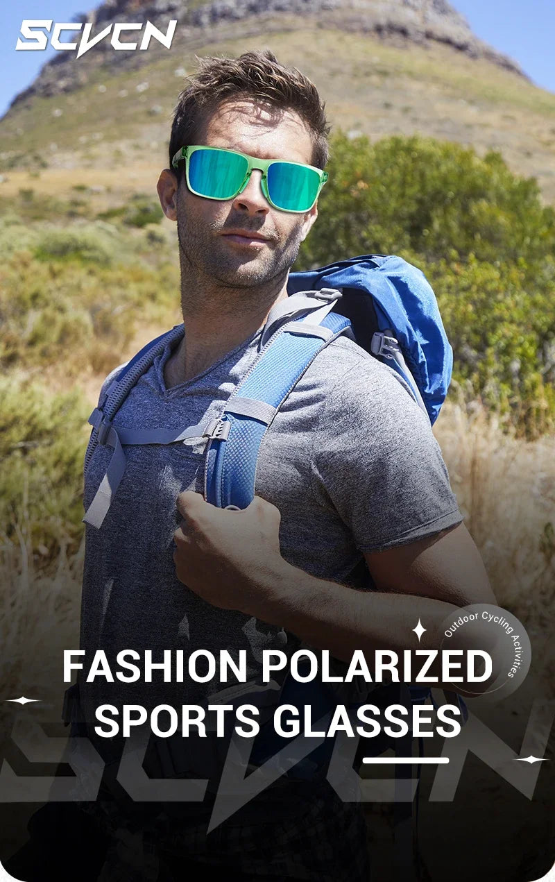 SCVCN Ochelari polarizați pentru drumeții, pescuit și ciclism, ochelari de modă UV400 pentru bărbați, ochelari de sport pentru MTB și biciclete, pentru activități în aer liber