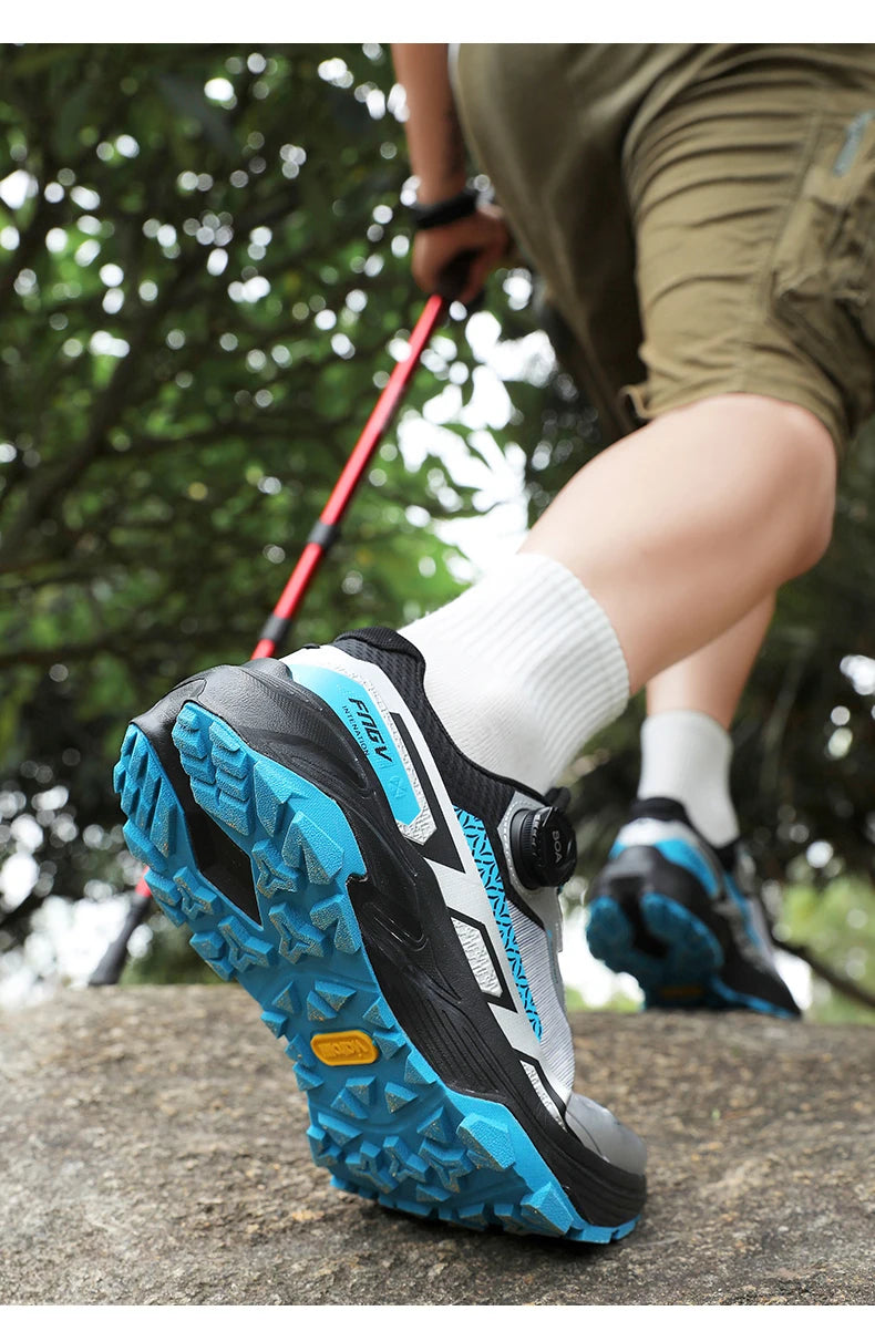 Zapatillas de running para hombre de primavera y verano, calzado de senderismo para exteriores, zapatillas de trail resistentes al desgaste con cierre BOA, transpirables, de estilo deportivo y casual