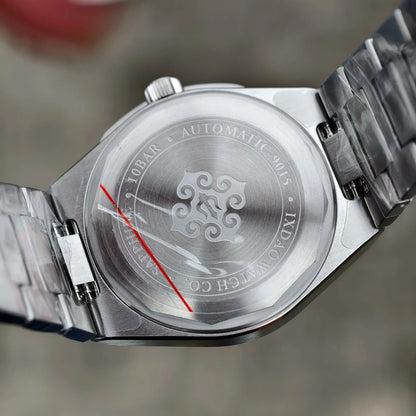 IX&DAO 2026 neue Warrior 37mm Herren-Automatikuhr, mechanisch, Emaille-Zifferblatt, Miyota 9015, Saphirglas, Edelstahl, wasserdicht bis 10Bar