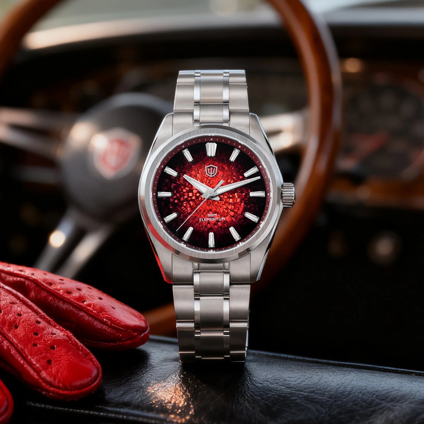 Watchdives WD0003C 38mm Watch VH31 Sweep Seconds Quartz Movement Stainless Steel Watch Elementum Original Design Men Wristwatch