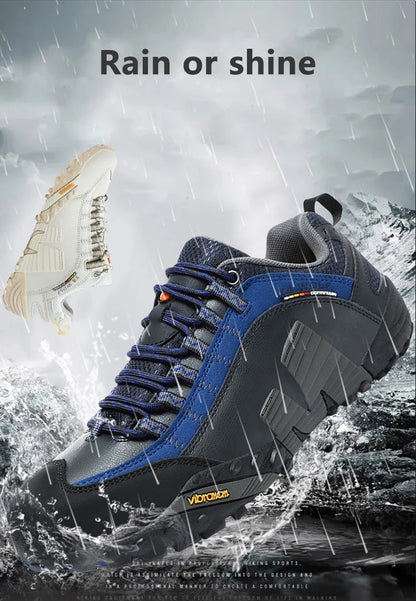 Mountaineering Shoes Men's Genuine Leather Outdoor Sports Anti-Slip Mountaineering Hiking Shoes Breathable Tourism Shoes