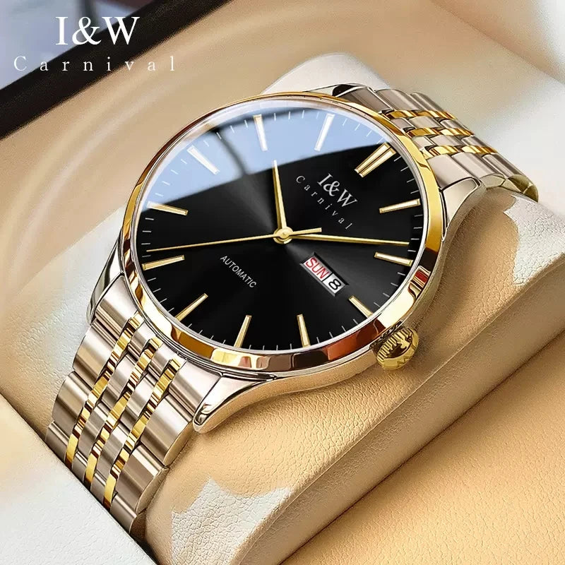 Carnival High-end Series I&W Brand Automatic Mechanical Watches Men Waterproof Watches 316L Steel Sapphire Business Men's Watch